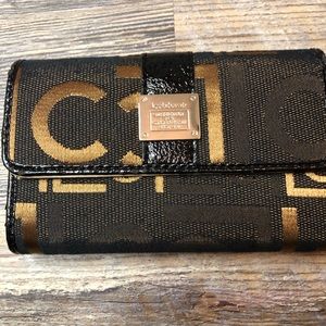Liz Claiborne Heritage Mosaic tri fold Wallet EUC